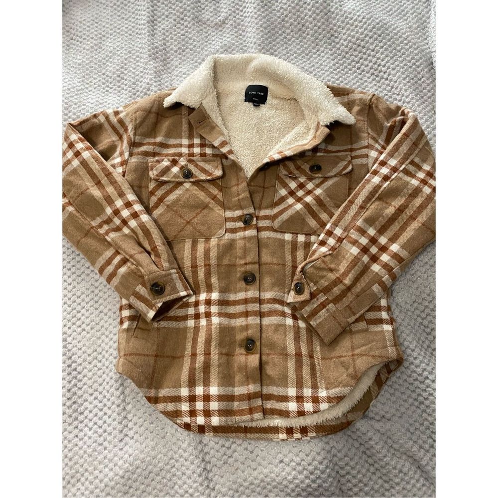 Love tree Sherpa lined flannel